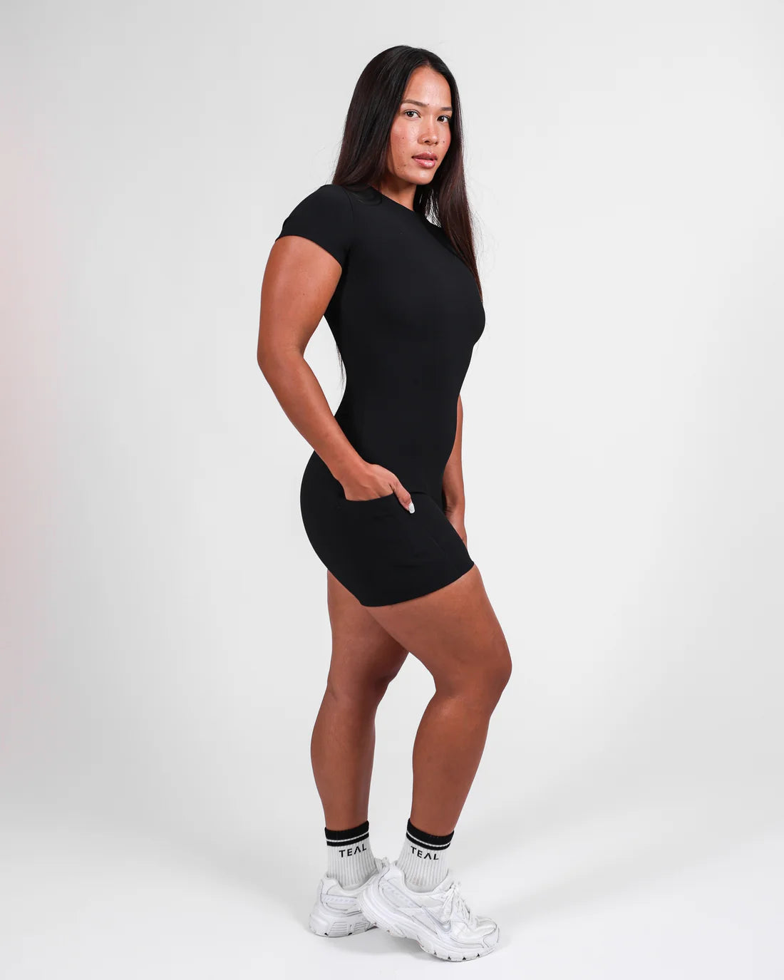 T Shirt Jumpsuit - Black - Active By Teal