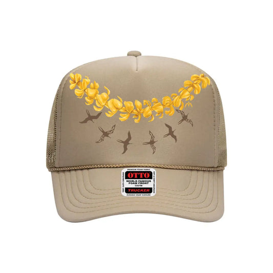 Pua x Iwa Trucker Hat- Khaki - Na Koa Brand