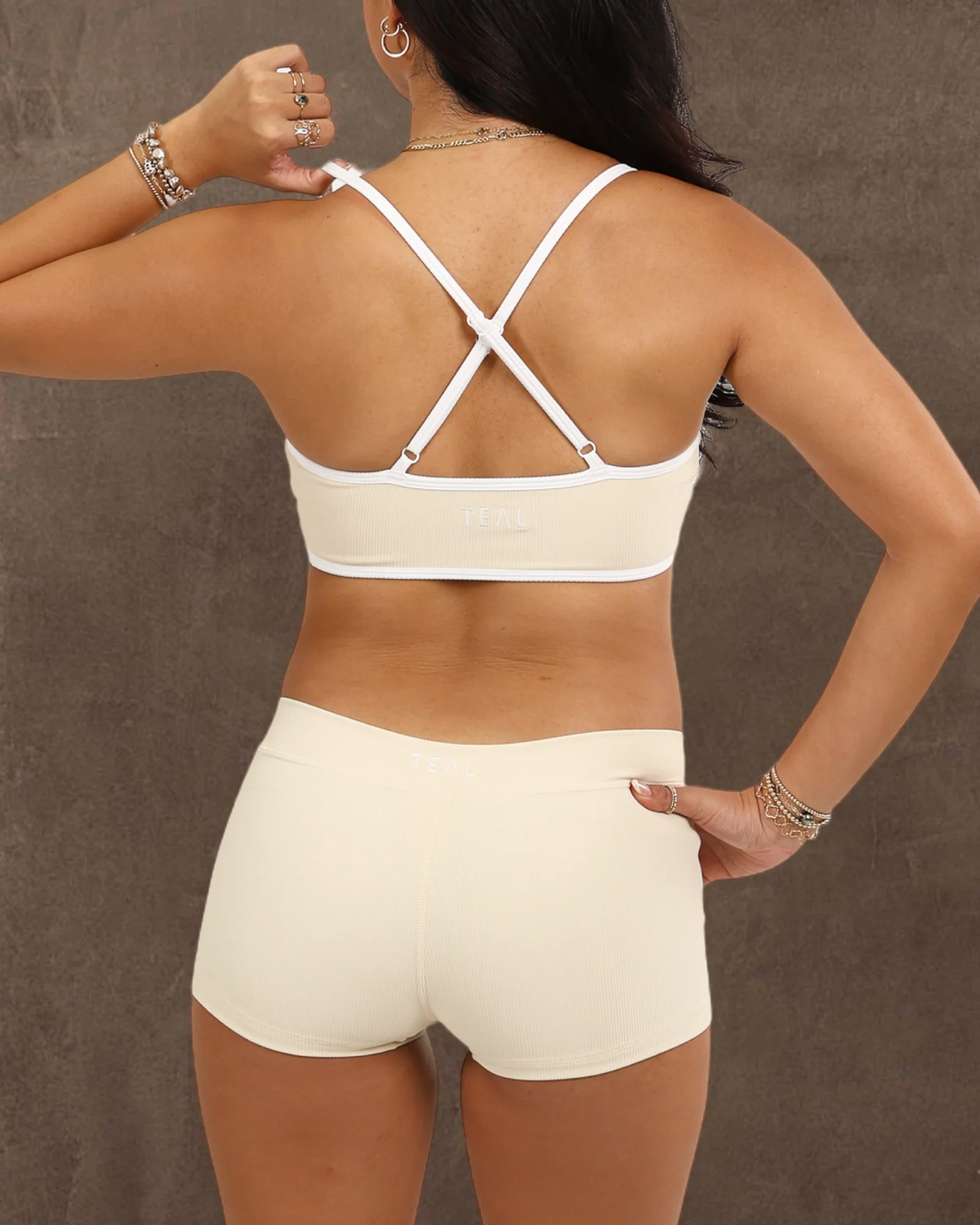2" Low Rise Mini Short- Ribbed - Coconut - ABT
