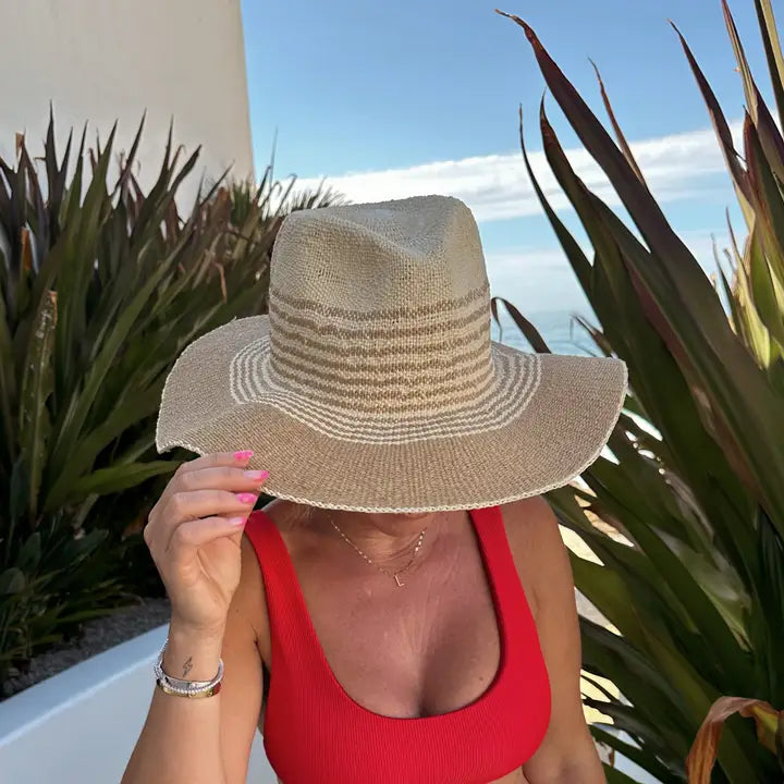 Local Beach Del Cabo Sun Hat | Natural/Brown Stripe