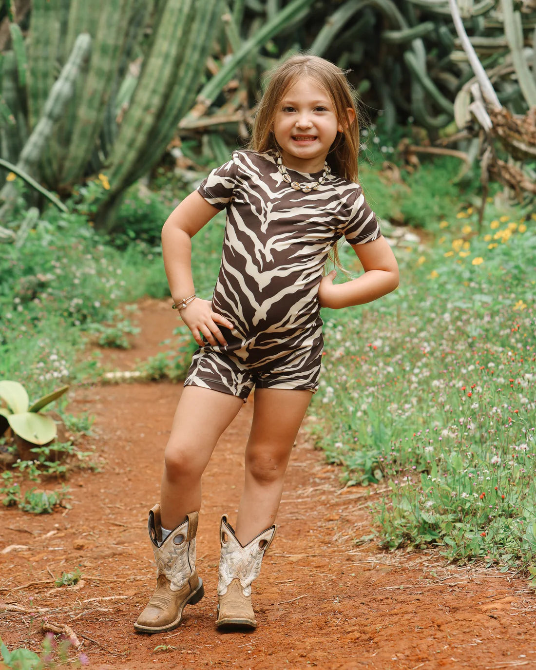 Mini T-Shirt Jumpsuit - Smooth Dark Zebra