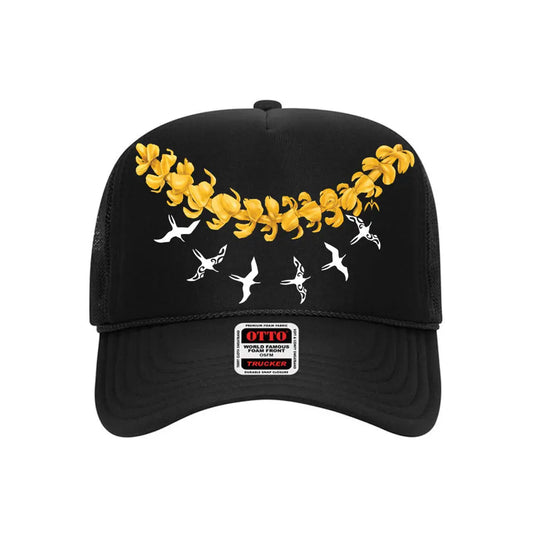 Pua x Iwa Trucker Hat- Black - Na Koa Brand