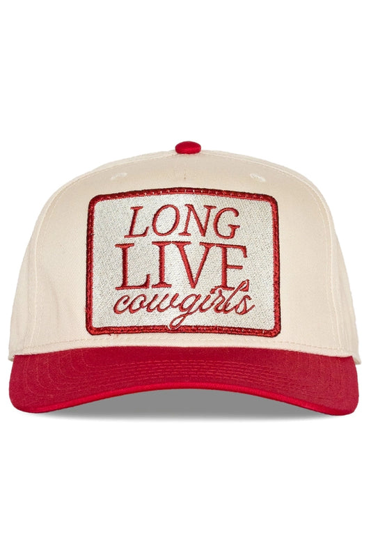 Long Live Cowgirls Trucker Hat in Red Split - Friday Feelin'