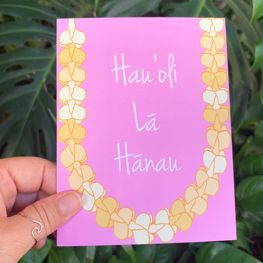 Pink Puakenikeni Hau'oli Lā Hānau Card - DSD
