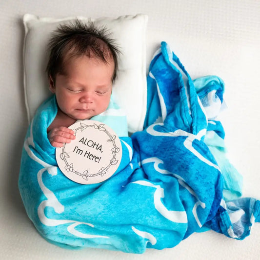 Nalu - Muslin Swaddle Blanket - Coco Moon