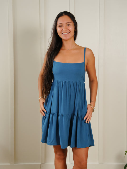 Oceanna Dress - Solid Petrolium