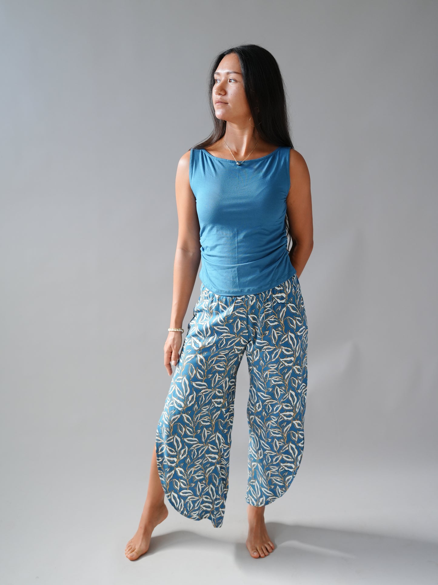 Haven Pant (Short Length)- Lauris Petrol