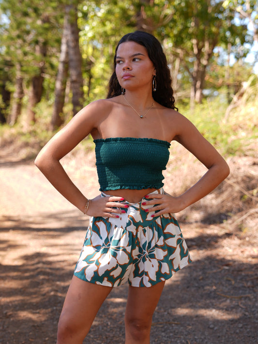 Yara Bandeau Top - Solid Petrol