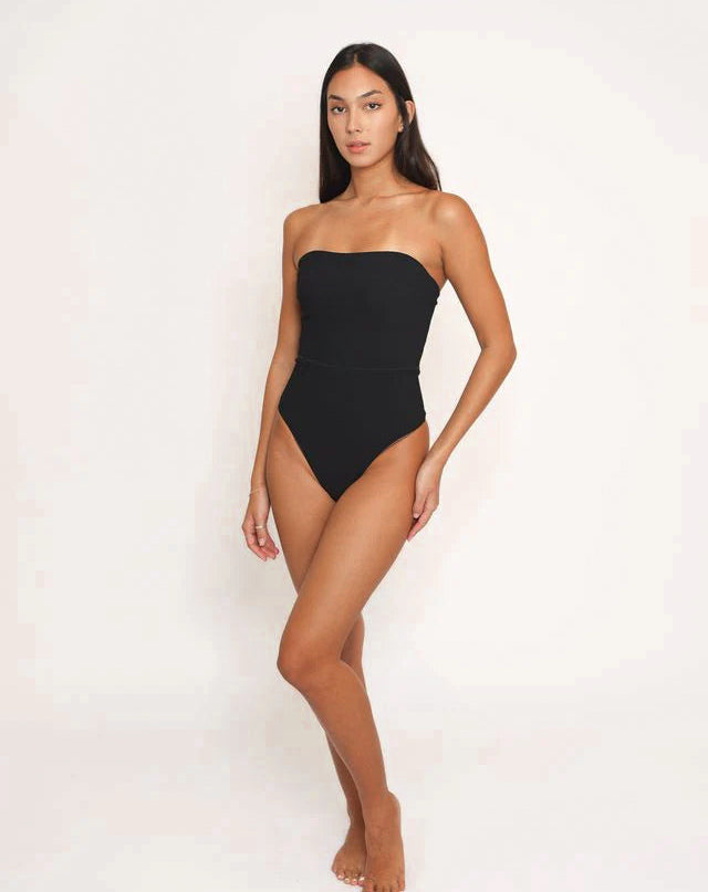 Anu Ribbed Bodysuit - Black - Active By Teal