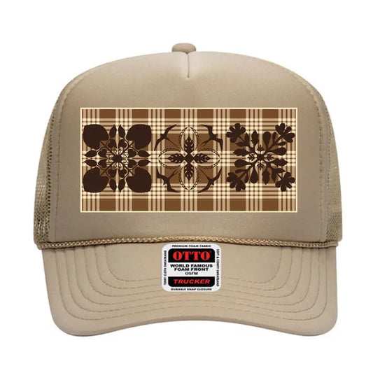 3Quilt Palaka Trucker Hat- KHAKI - Na Koa Brand