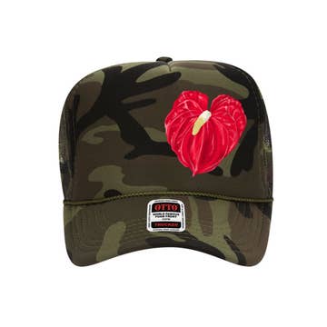 Anthurium Trucker Hat- Camo - Na Koa Brand