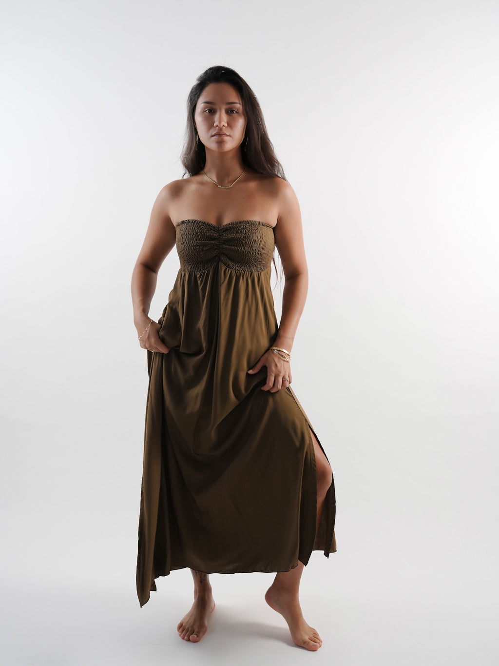 Aven Dress - Solid Brown