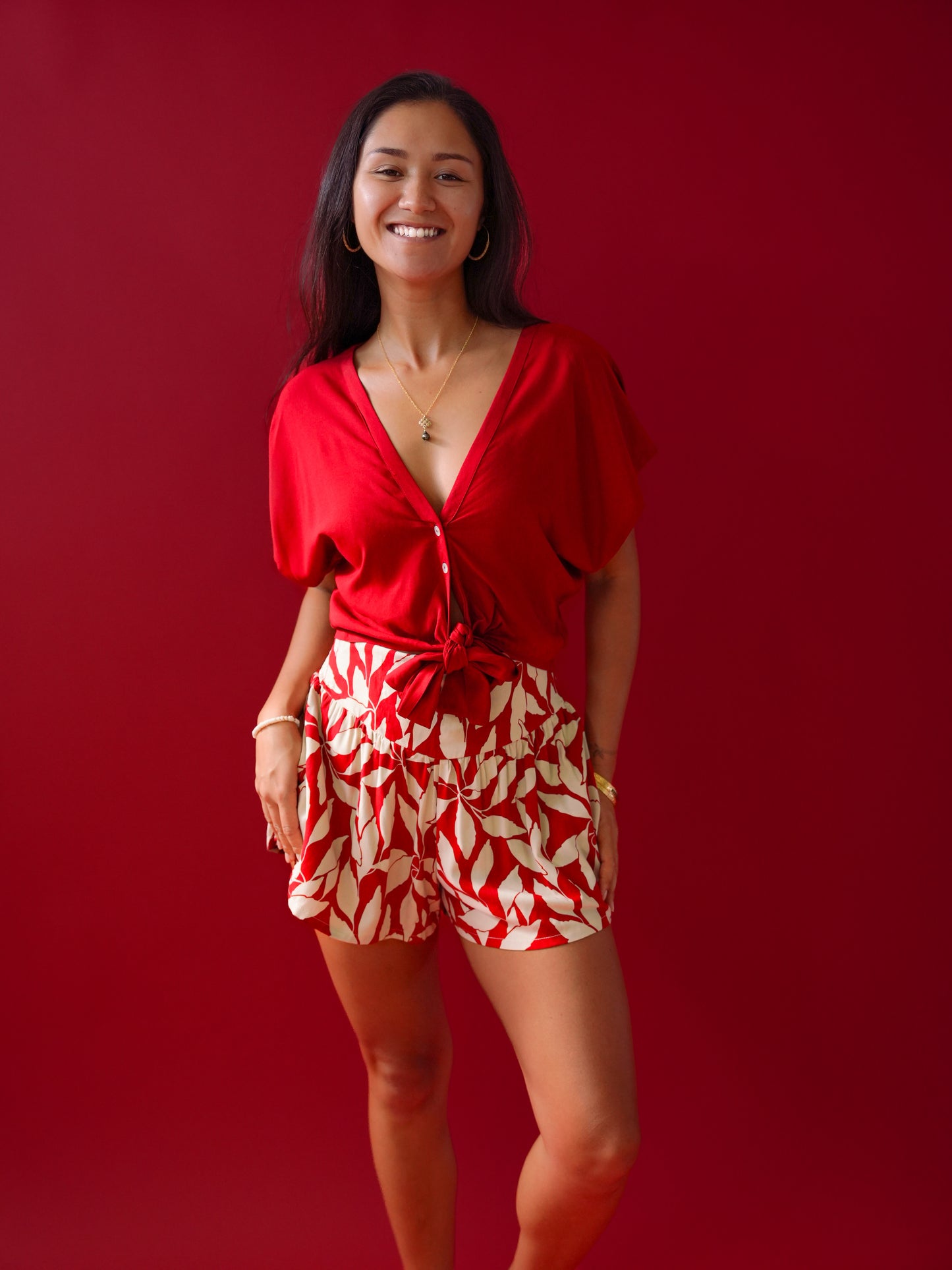 Elya Shorts - Laleen Red