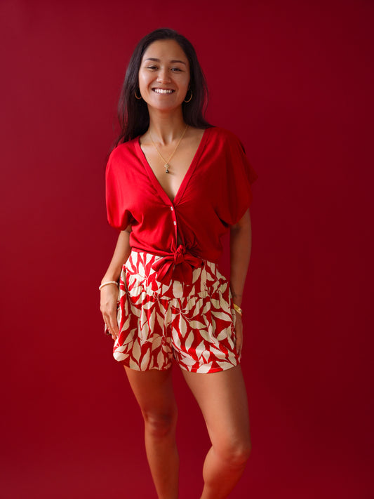 Elya Shorts - Laleen Red