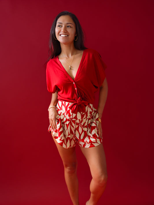 Elya Shorts - Laleen Red