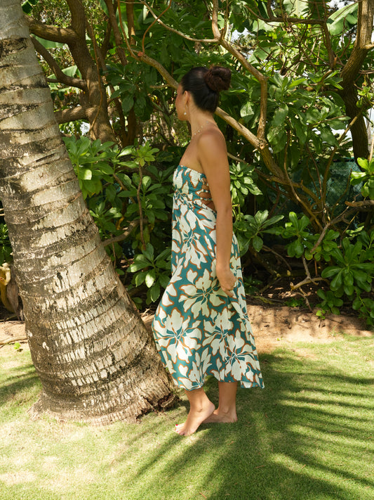 Shayla Dress - Bloomtide Petrol