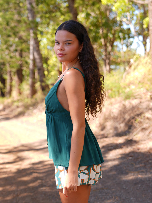 Menina Top - Solid Petrol