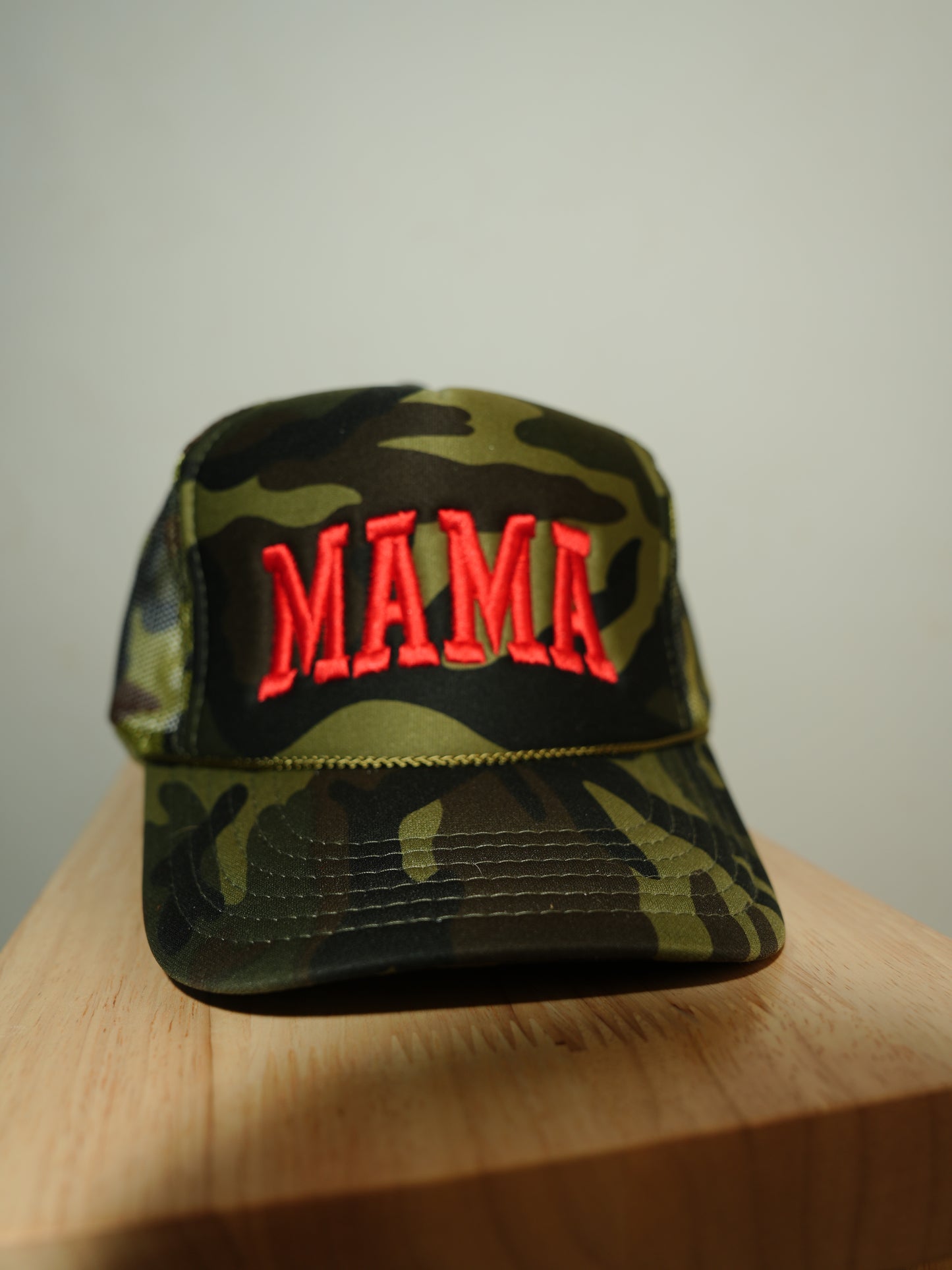 MAMA TRUCKER HAT - Camo - Neon Letters