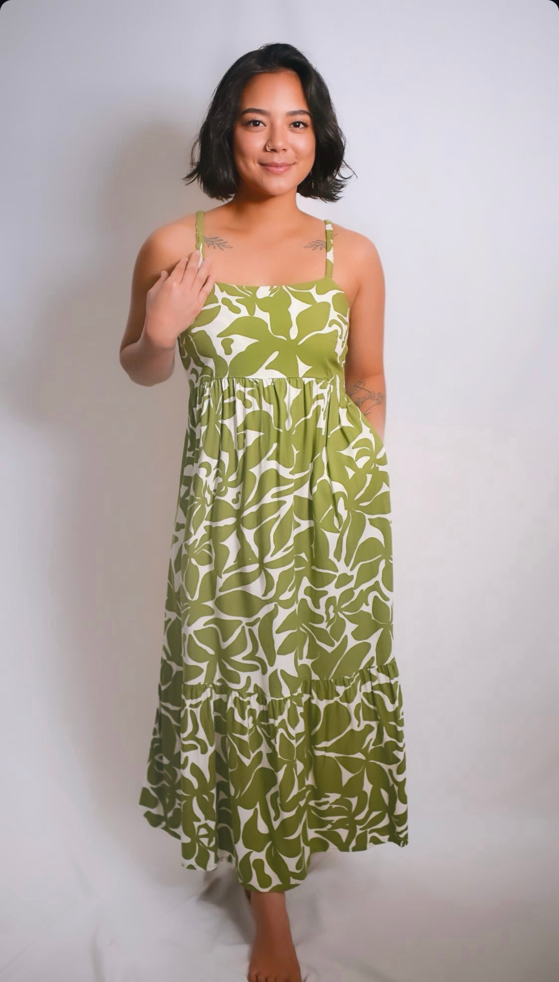 KAMI DRESS- FRANGIPANI MOSS - KHUSH 45