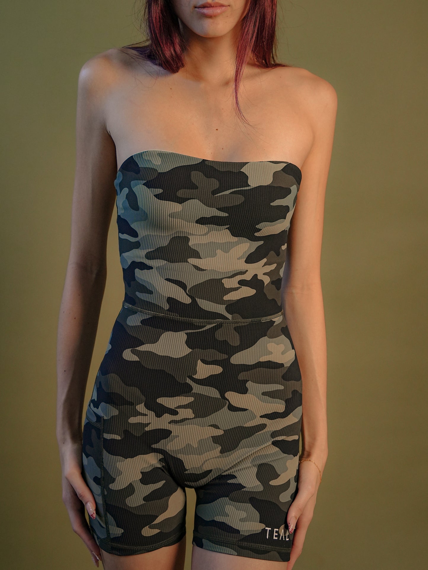 Ribbed Anu Strapless Jumpsuit - Camo - ABT