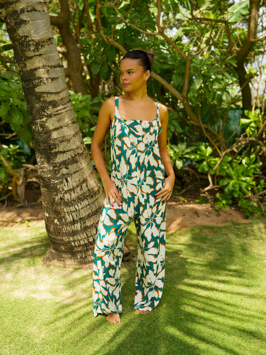 Aria Jumpsuit - Bloomtide Petrol