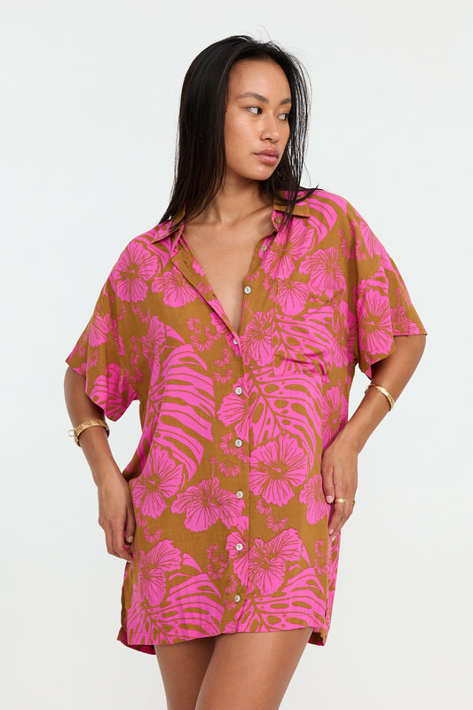ALOHA SHIRT DRESS - GARDEN - BENOA SUMMER 25