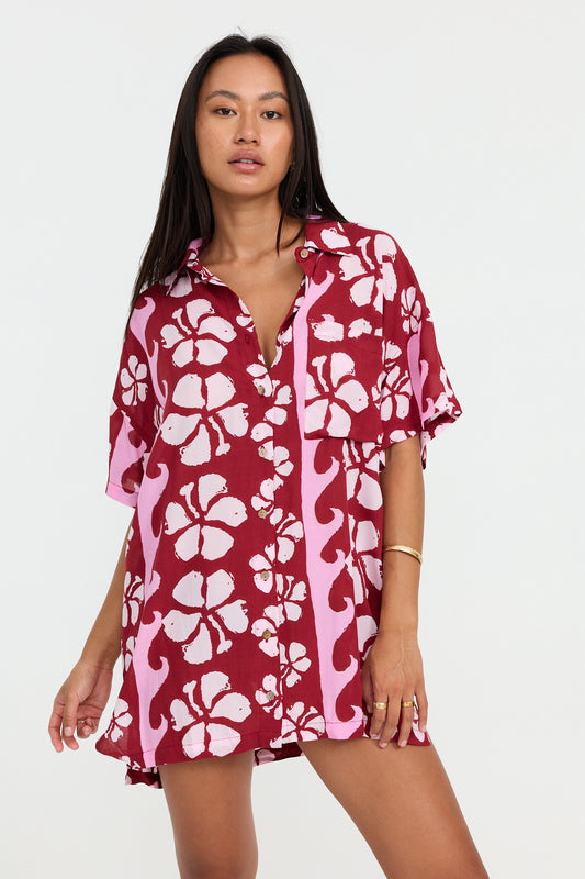 ALOHA SHIRT DRESS - PAPEETE - BENOA SUMMER 25