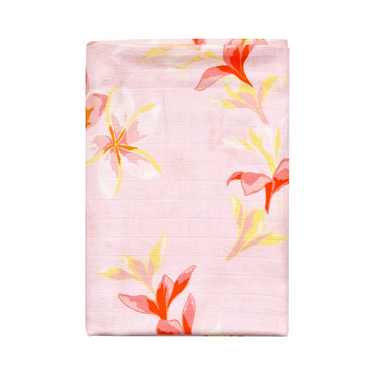 Plumeria Honey - Muslin Swaddle Blanket - Coco Moon