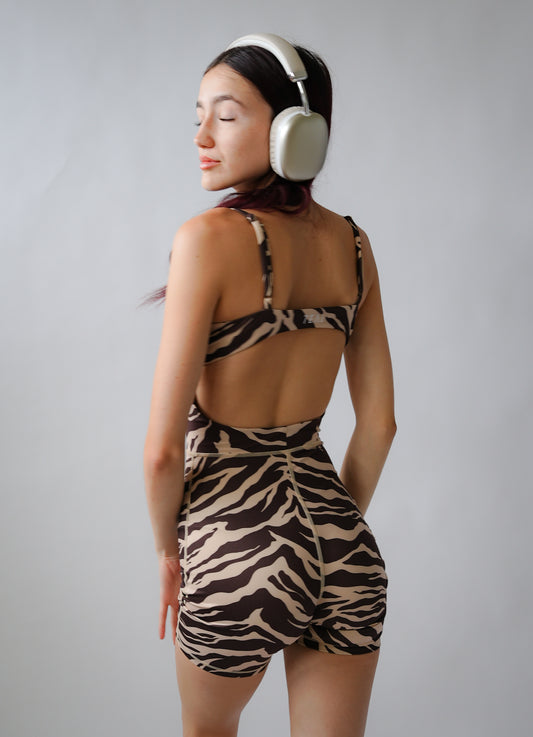 KAYLA JUMPSUIT 4.5” - DARK ZEBRA - Smooth - Active By Teal