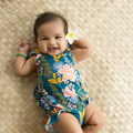 Lā Lei - Ruffle Bamboo Romper - Coco Moon
