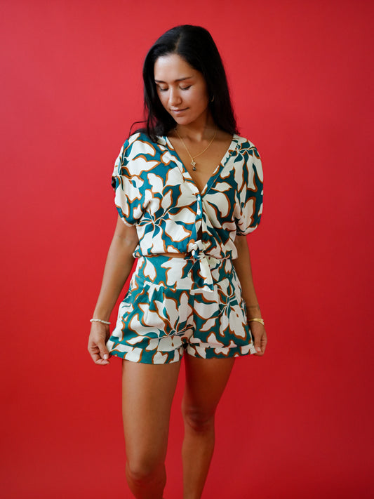 Bacana Top - Bloomtide Petrol