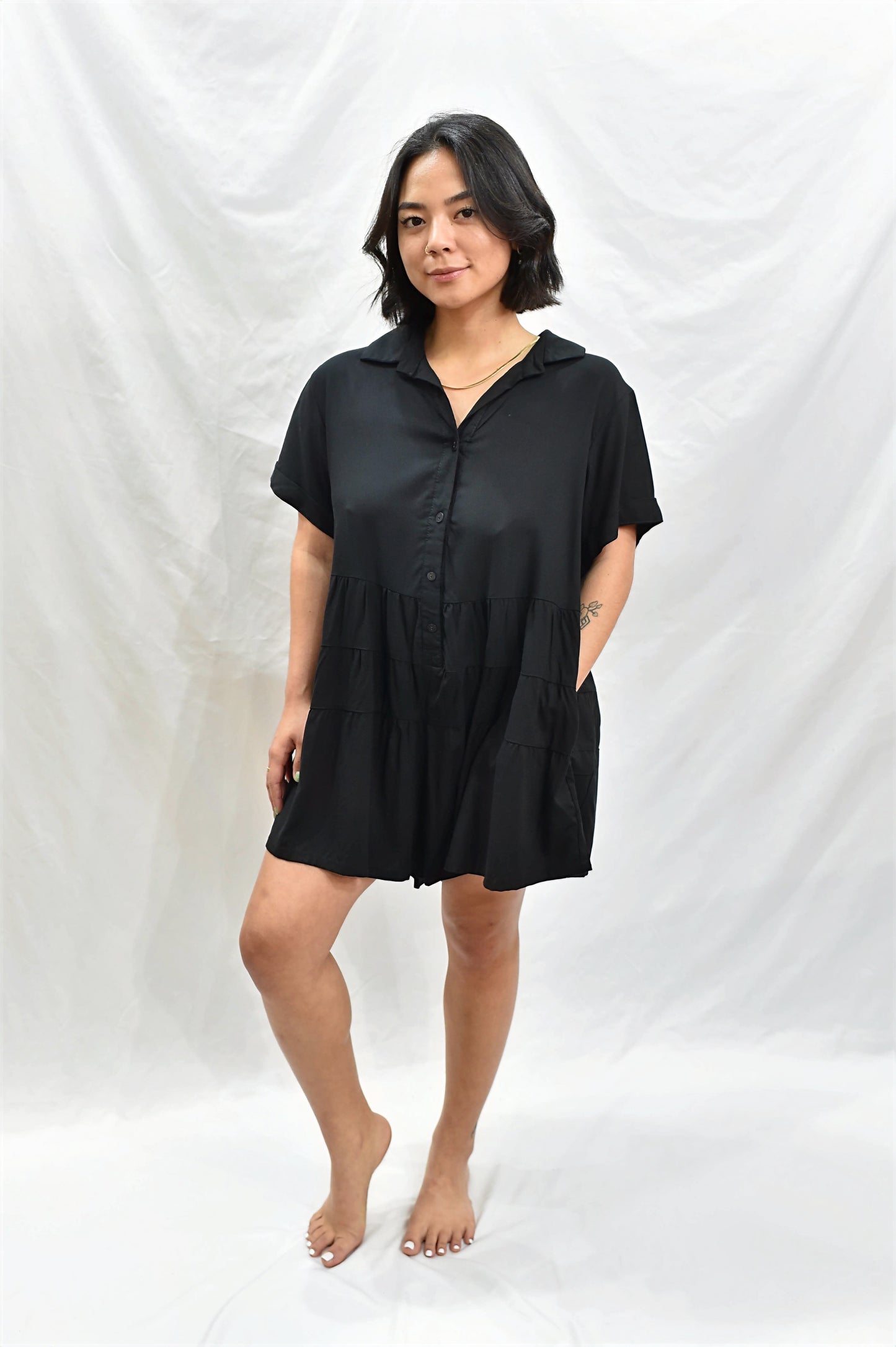 TYLER ROMPER- Solid Black- KHUSH 28/33/34