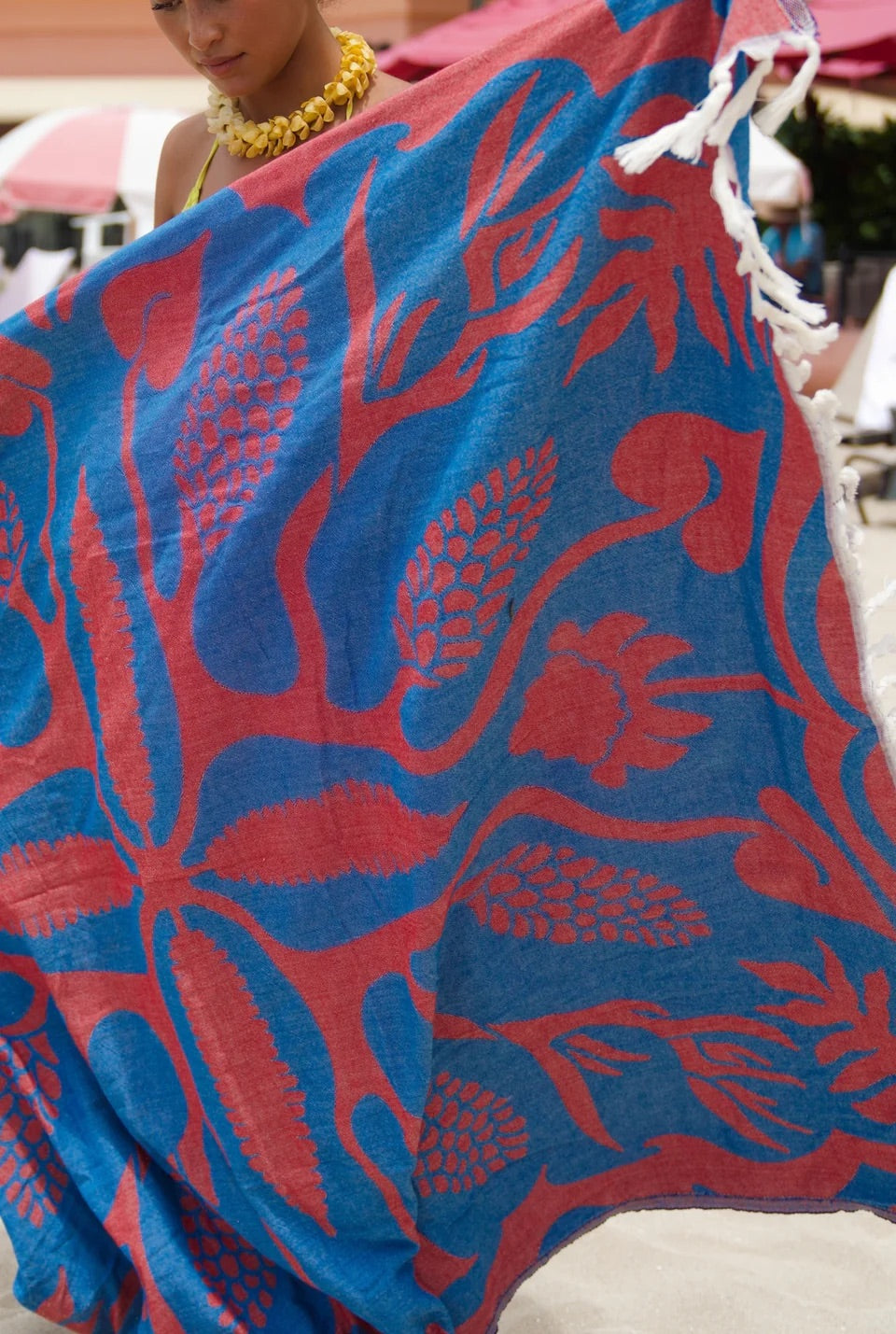 POLYNESIA RED/BLUE - Blanket for 2 - EHA