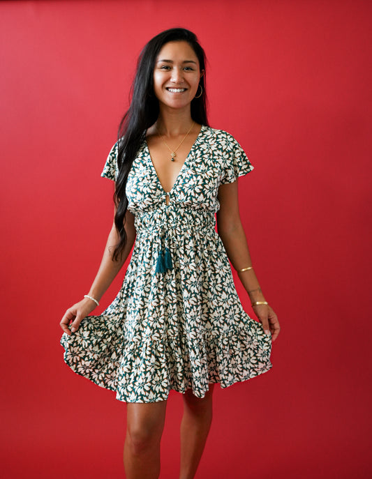 Manoa Dress - Bloomcrest Petrol