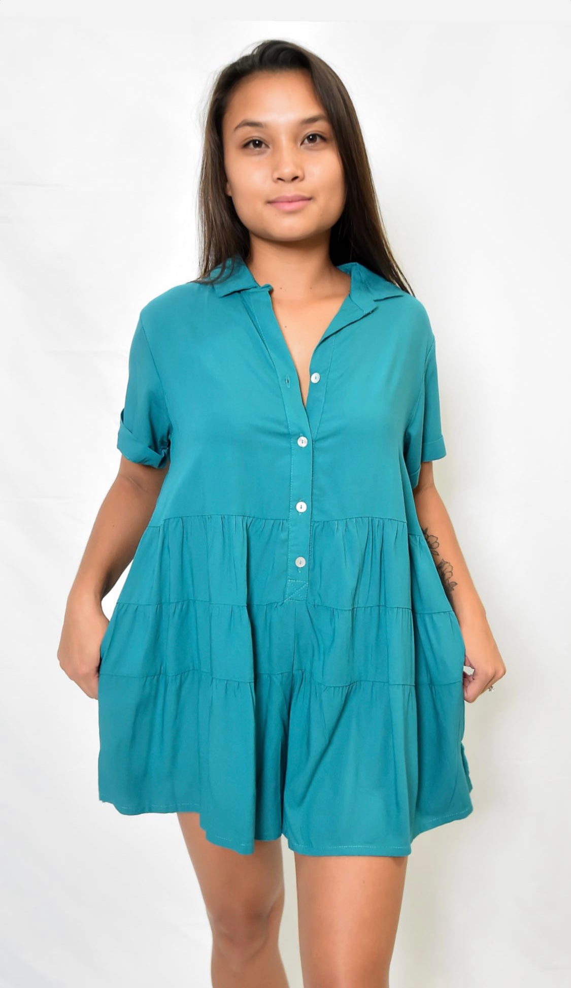 TYLER ROMPER- Solid Bluegreen- KHUSH 34