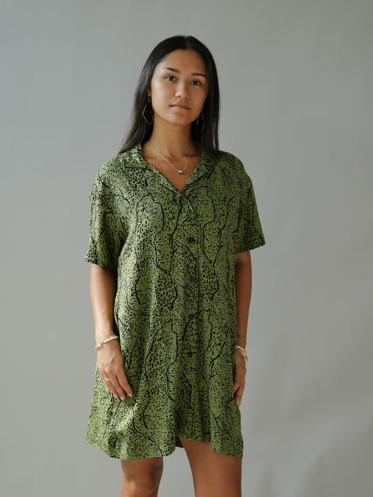 Azuris Shirt Dress - Savanae Olive