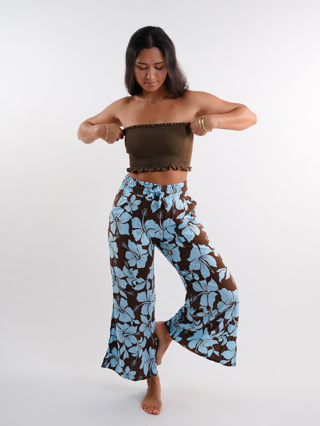 Yara Bandeau Top - Solid Brown