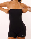 Ribbed Anu Strapless Jumpsuit - Black - ABT