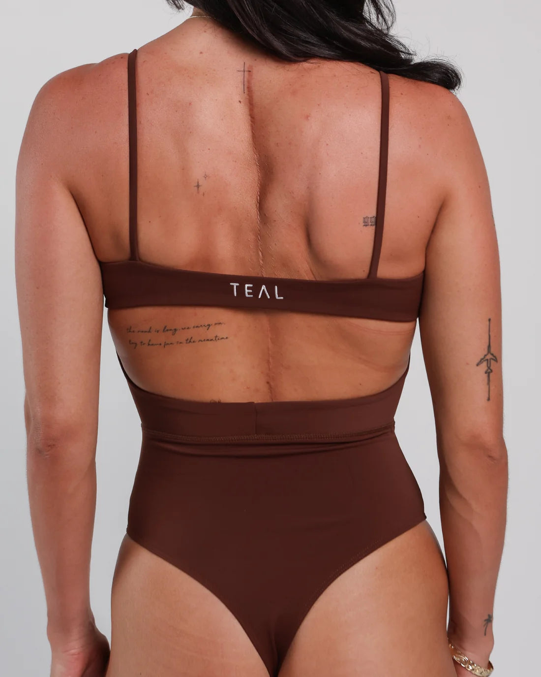 Kayla Ribbed Bodysuit - Mocha - Active By Teal