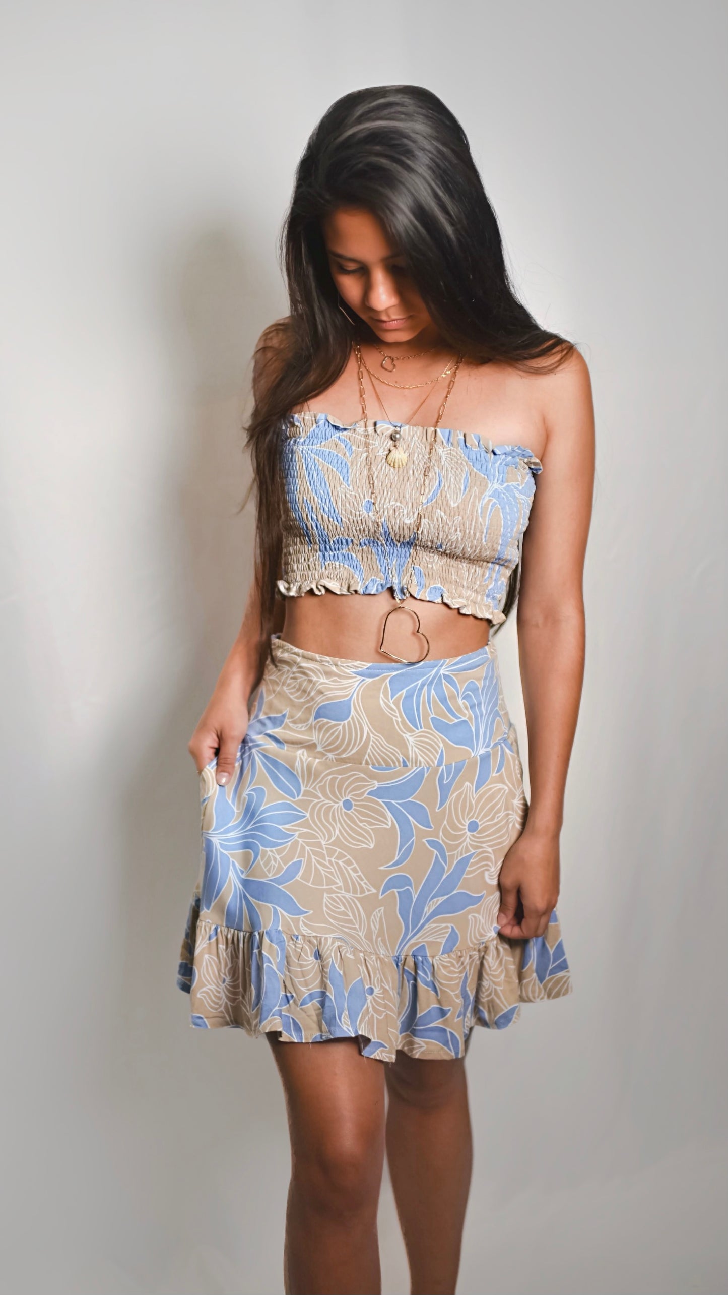 BANDEAU YARA TOP- Tropical Steel Blue - KHUSH 45