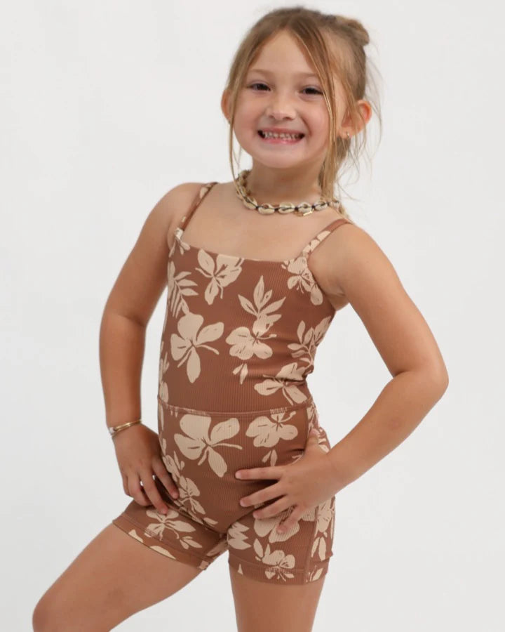 Mini Kayla Jumpsuit - Ribbed Okika Saddle - ABT