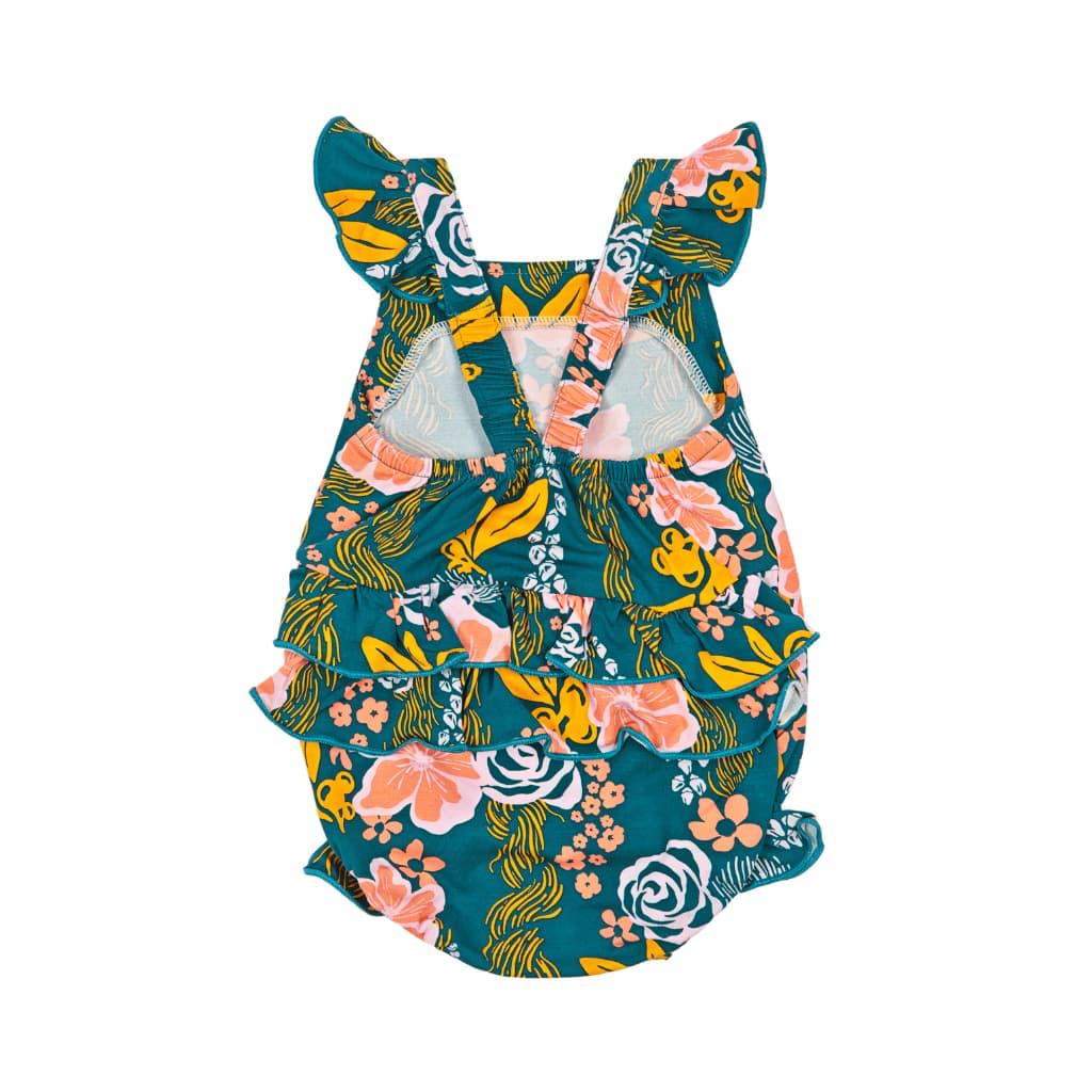 Lā Lei - Ruffle Bamboo Romper - Coco Moon