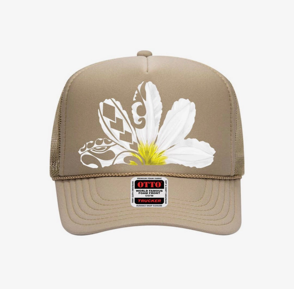 NAUPAKA Trucker Hat- khaki - Na Koa Brand
