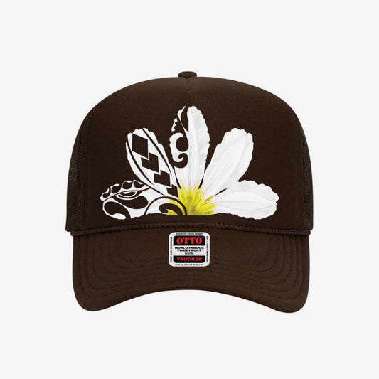 NAUPAKA Trucker Hat- brown- Na Koa Brand