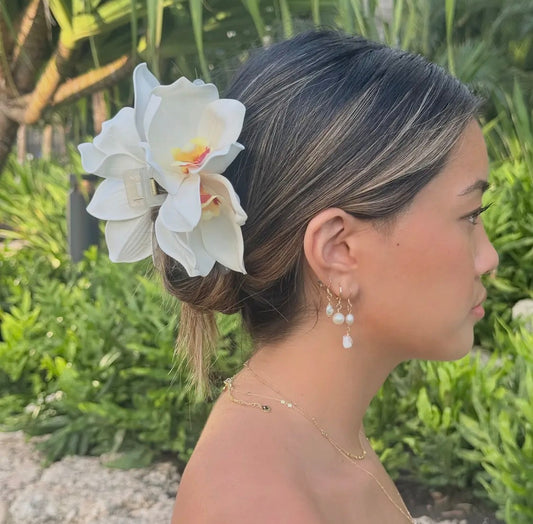 Lily Hair Claw- Yellow / white