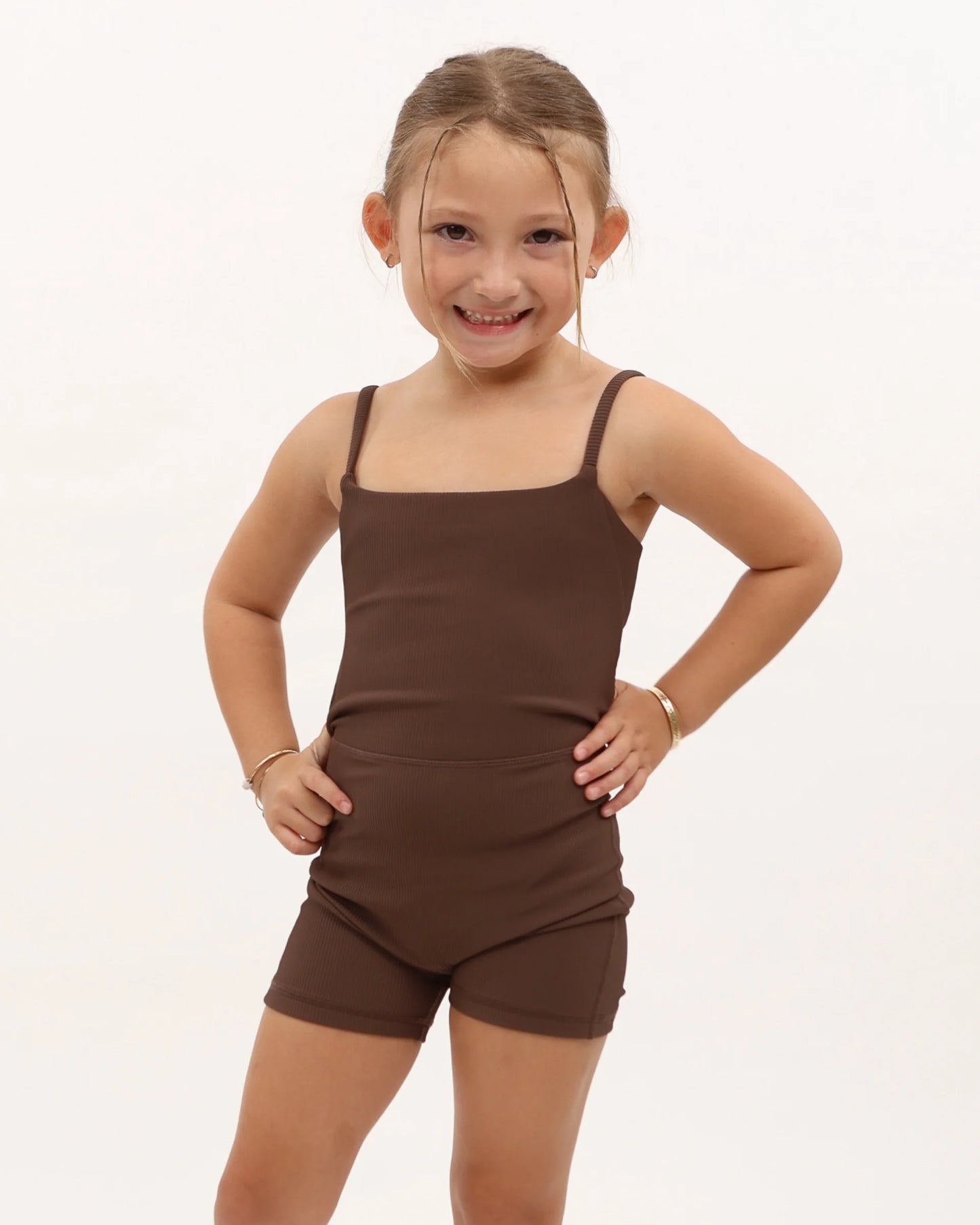 Mini Kayla Jumpsuit - Ribbed Mocha - ABT