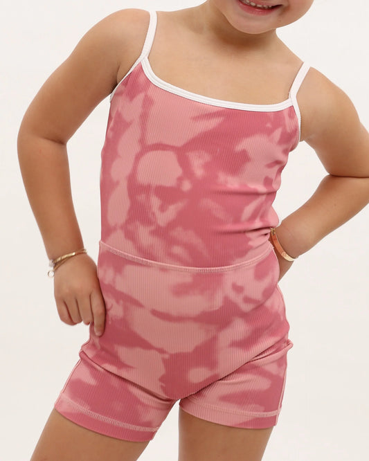 Mini Kayla Jumpsuit - Ribbed Pink Shibori - ABT