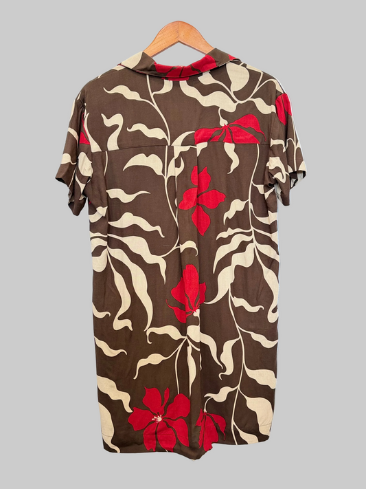 Azuris Shirt Dress - Fleur Brown