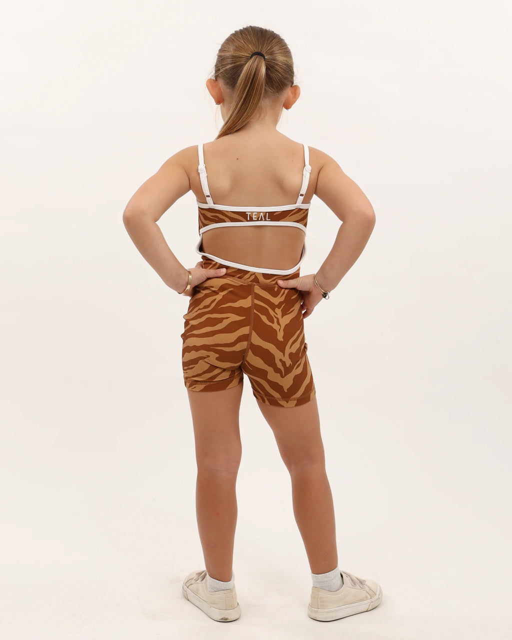 Mini Kayla Jumpsuit - Ribbed Caramel Zebra