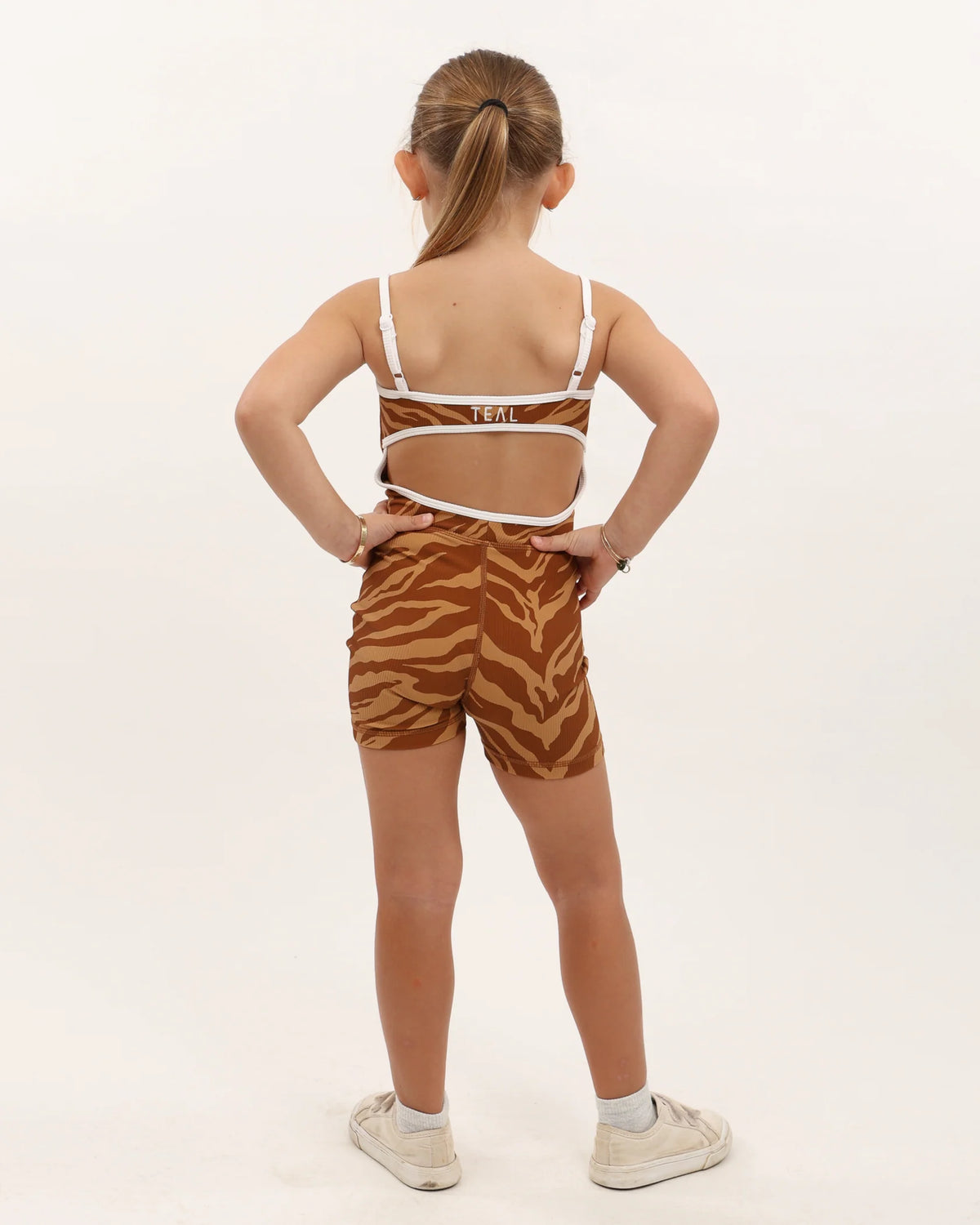 Mini Kayla Jumpsuit - Ribbed Caramel Zebra